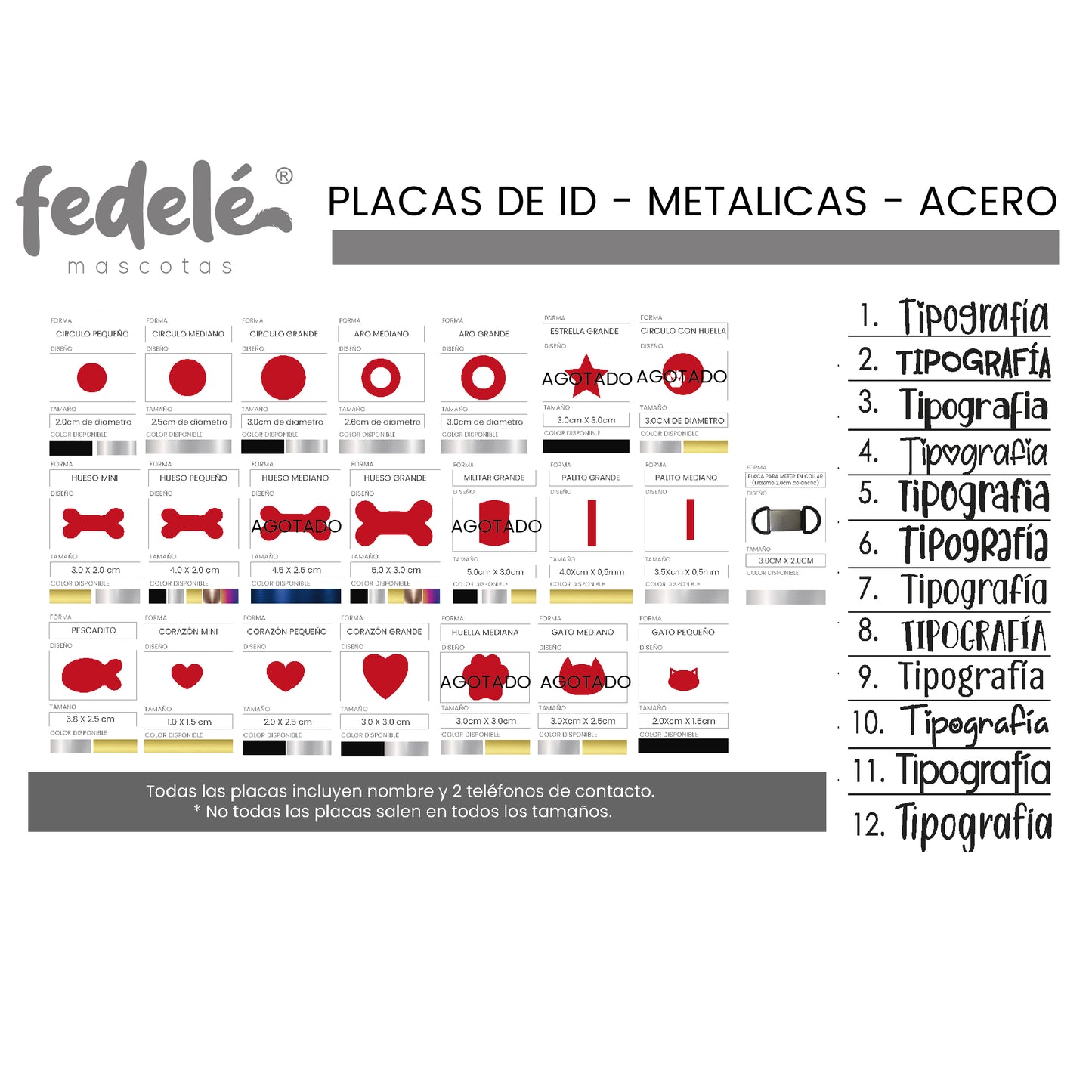 PLACAS EN ACERO BASICAS