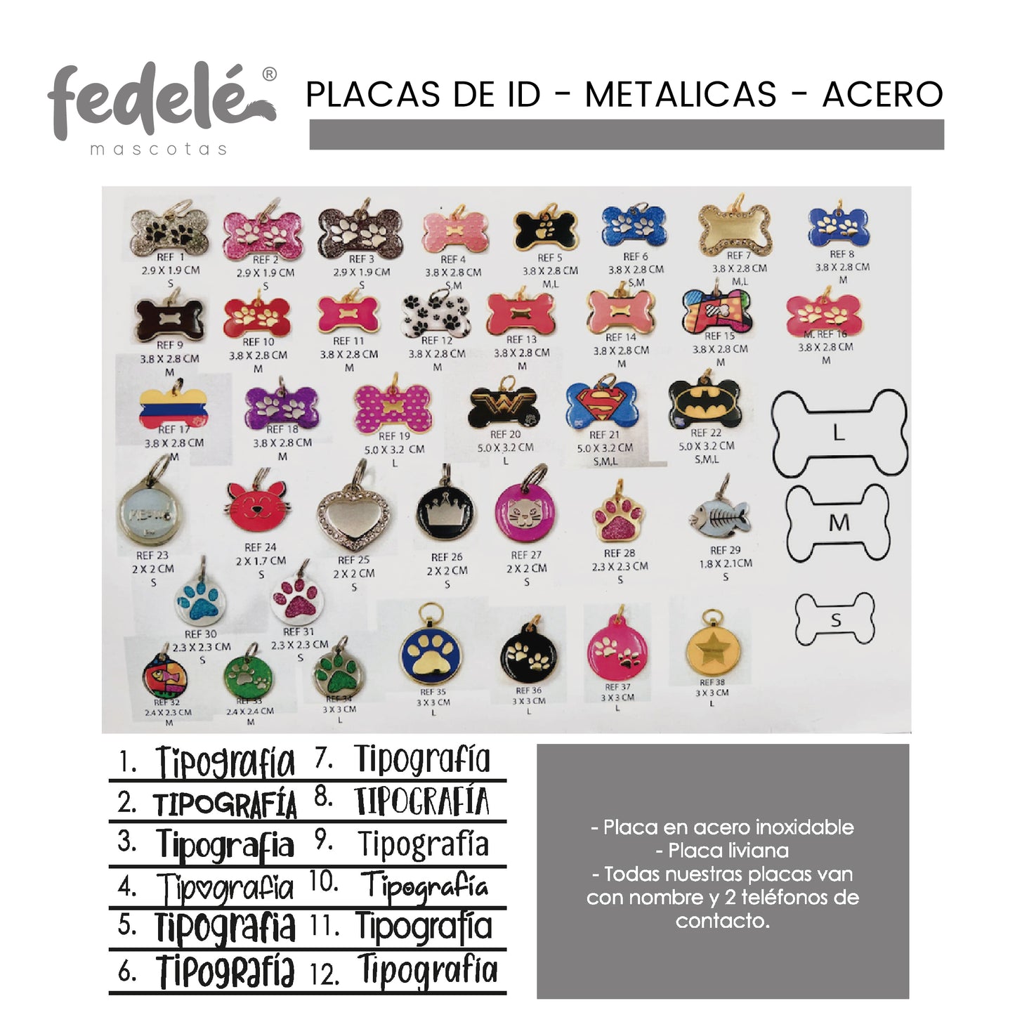 PLACAS ACERO LUJO