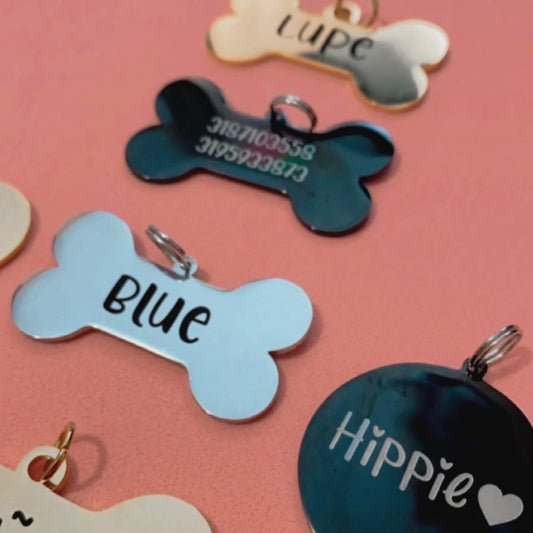 PLACA ID EN ACERO PARA MASCOTAS