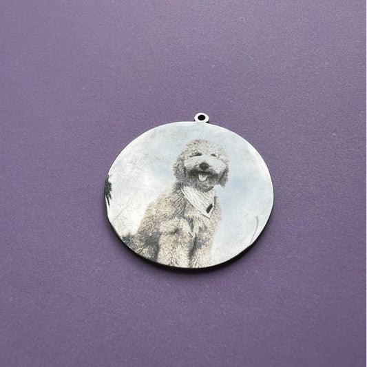 PLACA DE ACERO CON FOTO MASCOTA
