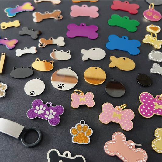 PLACA ID EN ACERO DE LUJO PARA MASCOTAS