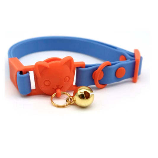 COLLAR CELESTE NARANJA GATO
