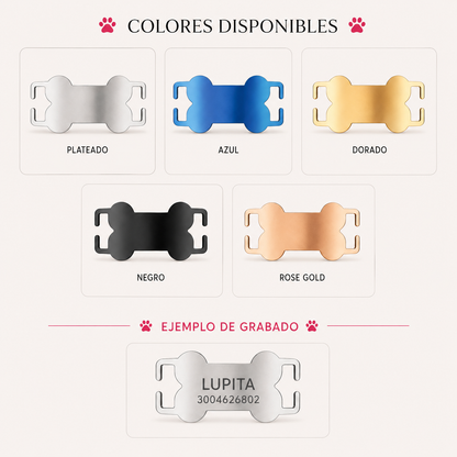 PLACA ACERO HUESO PARA COLLAR