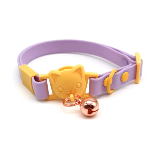 COLLAR LILA AMARILLO GATO