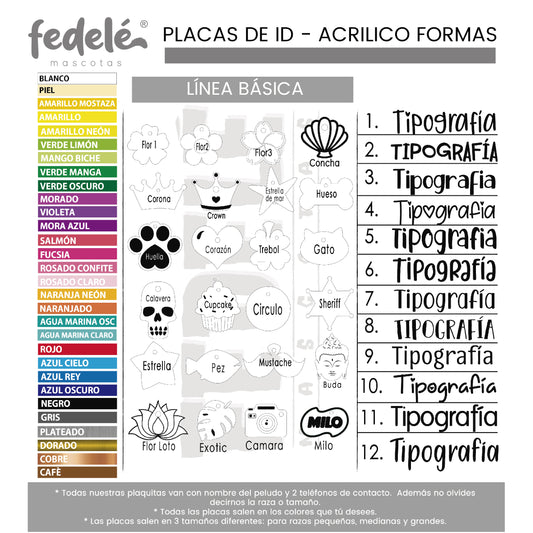 PLACAS ACRILICO BASICAS