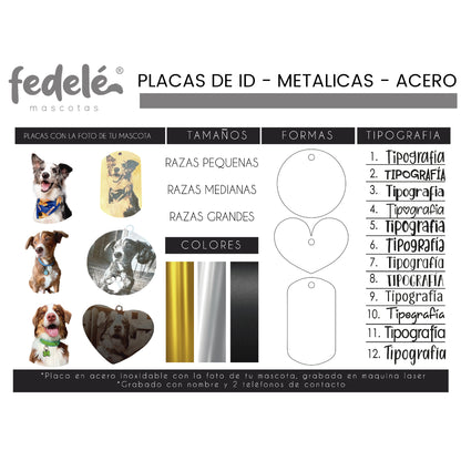 PLACA DE ACERO CON FOTO MASCOTA