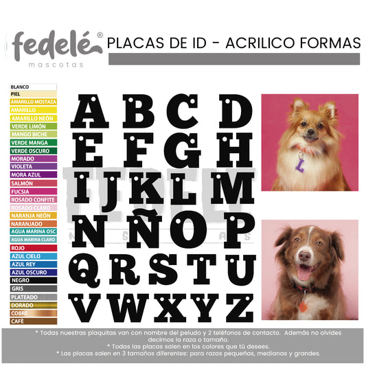 PLACAS ACRILICO LETRAS