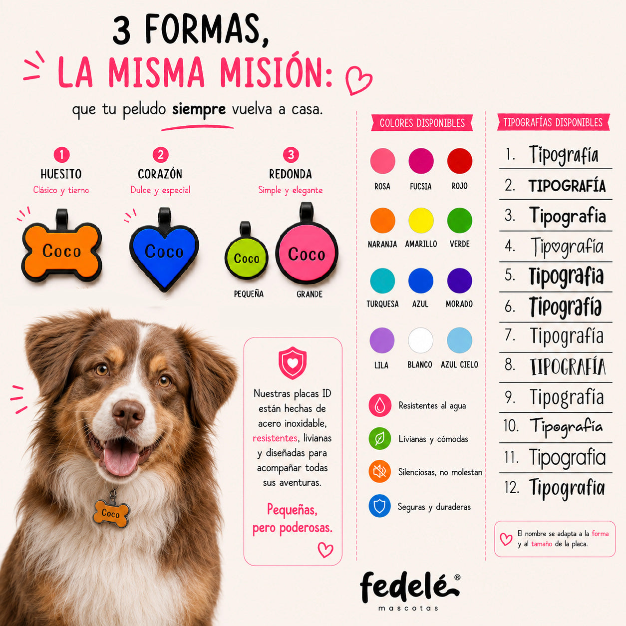 2 x 1 PLACAS ID SILICONA PARA MASCOTAS (Paga 1 Lleva 2)