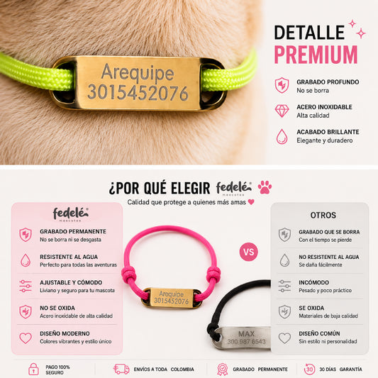 PORTA PLACA ID PARA MASCOTAS PERSONALIZABLE