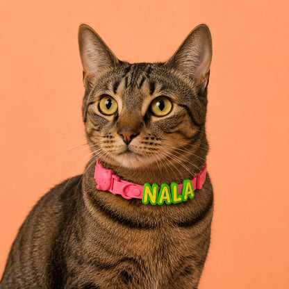 Collar en Goma Personalizado con Charms Deluxe Gato