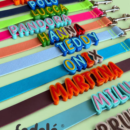 CORREA DE PASEO EN GOMA CON CHARMS PERSONALIZABLE