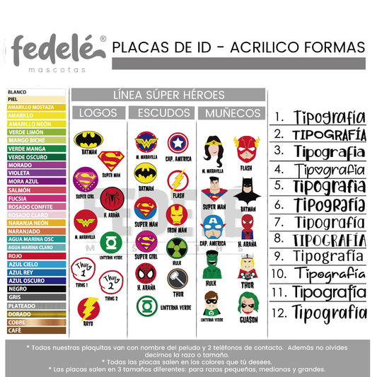 PLACAS SÚPER HÉROES